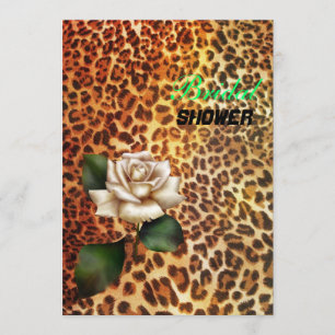 Convites Mantenha-se selvagem, rosas brancas-leopardo