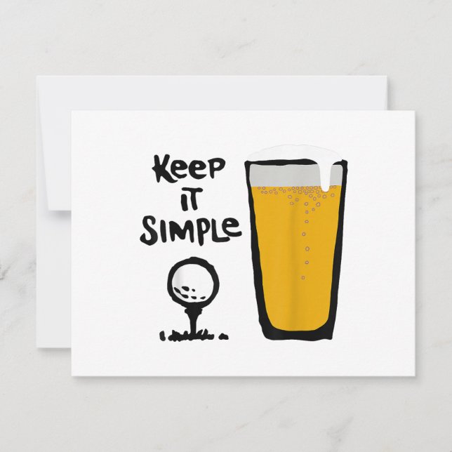 Convites Mantenha Simples Cerveja de Golfe Divertida (Frente)