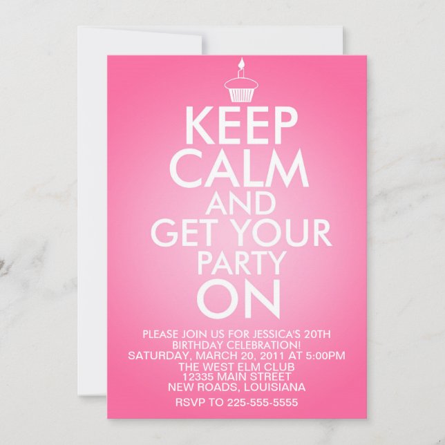 Convites Manter Aniversário Calmo (Frente)