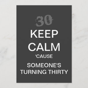 Convites MANTER aniversário de 30 anos CALM (escuro)