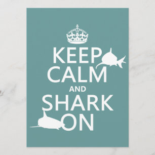 Convites Manter Calm e Shark Ativados (cores personalizáve