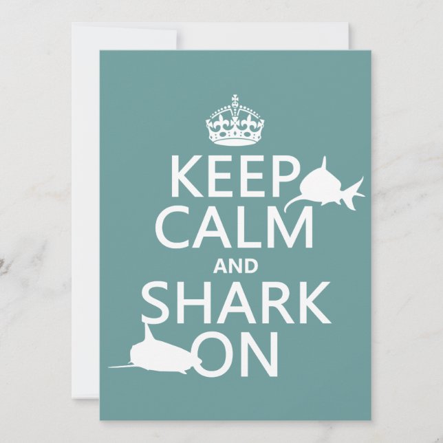 Convites Manter Calm e Shark Ativados (cores personalizávei (Frente)