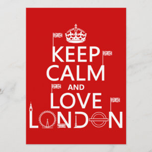 Convites Manter Calma e Amor Londres