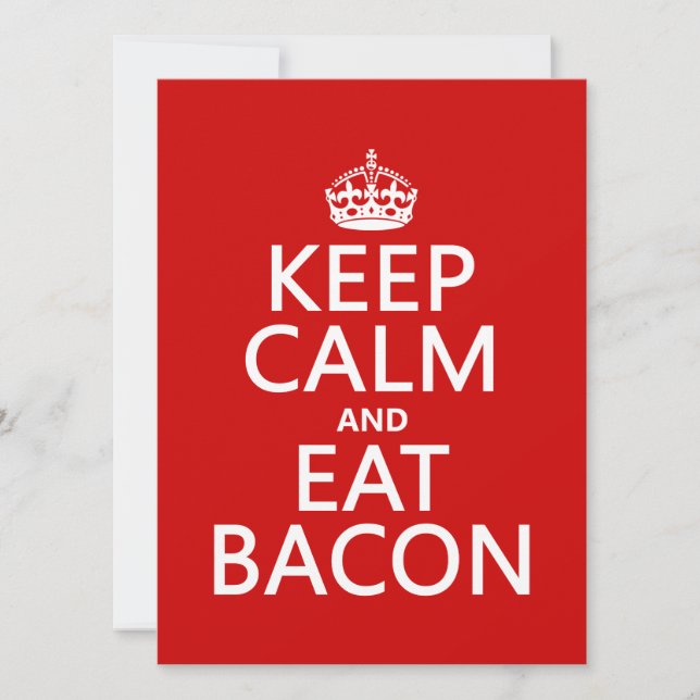 Convites Manter Calma e Comer Bacon (Frente)