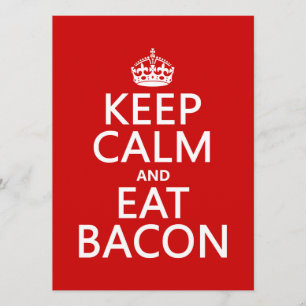 Convites Manter Calma e Comer Bacon