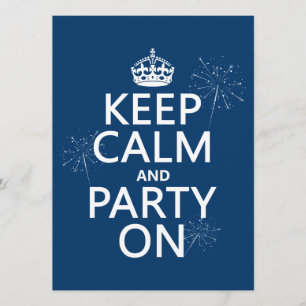 Convites Manter Calma e Festa Ligada - todas as cores