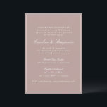 Convites Manuscrito Clássico Formal de Borda Dusty Mauve<br><div class="desc">Convite para Casamento Elegante de Script Clássico Tradicional Formal com Borda Estreita e Detalhes de RSVP Online em Mauve Dusty com Texto Branco</div>