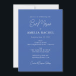Convites Manuscrito Minimalista Bat Mitzvah Cute Azul<br><div class="desc">Convite à Bat Mitzvah,  Cortinado Moderno e Azul,  Script Minimalista Personalizado</div>