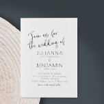 Convites Manuscrito Minimalista - Letra Negra de Casamento<br><div class="desc">Convite para Casamento Branco Preto com Letras Minimalistas</div>