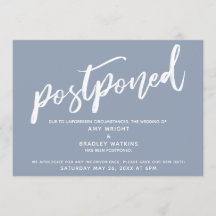 Manuscrito Moderno Adiado Casamento Dusty Azul