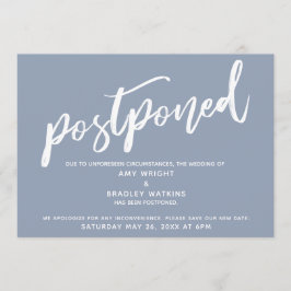 Convites Manuscrito Moderno Adiado Casamento Dusty Azul