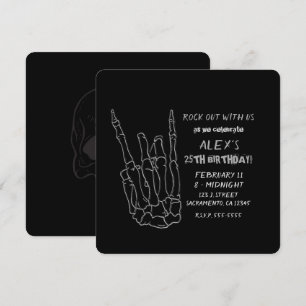 Convites Mão de Esqueleto Estrela do Rock Festa de Aniversá
