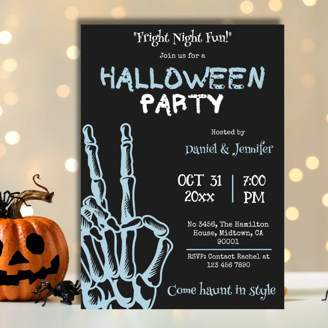 Convites Mão de Esqueleto Noite de Terror Festa de Hallowee (Criador carregado)