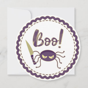 Convites Mão de faca com aranha Dia de as Bruxas engraçado