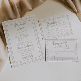 Convites Mão Desenhada Cupid Angel Bun No Chá de fraldas Fo