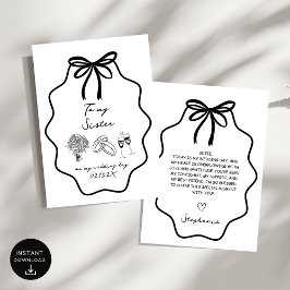 Convites Mão Desenhou Arco Para Minha Irmã No Meu Casamento