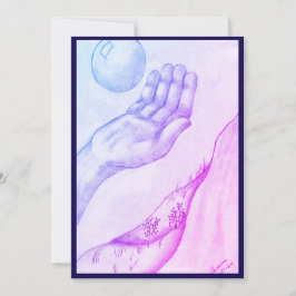 Convites Mão e Esfera - Azul