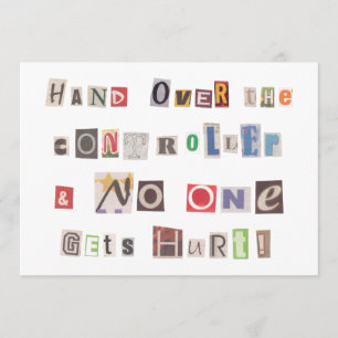 Convites Mão Engraçada Sobre a Colagem de Notas de resgat