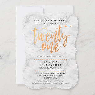 Convites MÃO LETTERED SCRIPT tipo moenda de cobre mármore