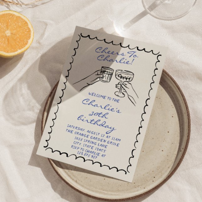 Convites Mão Masculina Escrita Desenhada Para Ele Festa de  (Criador carregado)