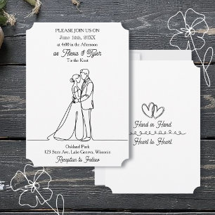 Convites Mão na Mão, Coração a Coração Casamento de Foto