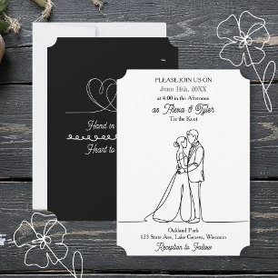 Convites Mão na Mão, Coração a Coração Foto de Casamento