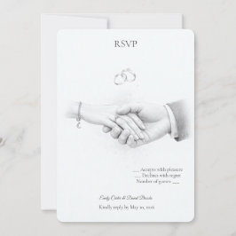 Convites Mão na Mão Minimalista Romântico RSVP