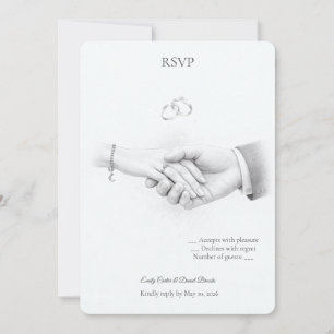 Convites Mão na Mão Minimalista Romântico RSVP