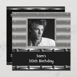Convites Mãos Pretas Metálicas de Festa aniversário de 30 a