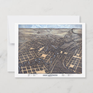 Convites Mapa Aéreo Antigo da Cidade de San Antonio, Texas,