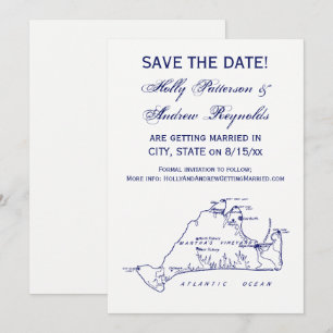 Convites Mapa Antigo da Ilha Martha's Vineyard #1 Azul Mari