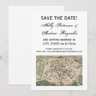 Convites Mapa Antigo de Paris, DIY BG V Save the Date