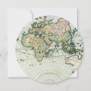 Convites Mapa Antigo do Mundo Antigo por Pieter Goos, 1666