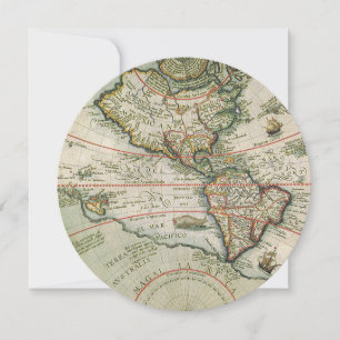 Convites Mapa Antigo do Mundo Novo as Américas, Theodor de 