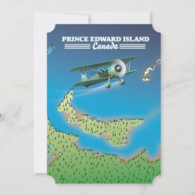 Convites Mapa da Ilha do Príncipe Eduardo, Canadá. (Verso)
