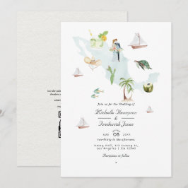 Convites Mapa de Aquarelas do México Código QR Casamento RS