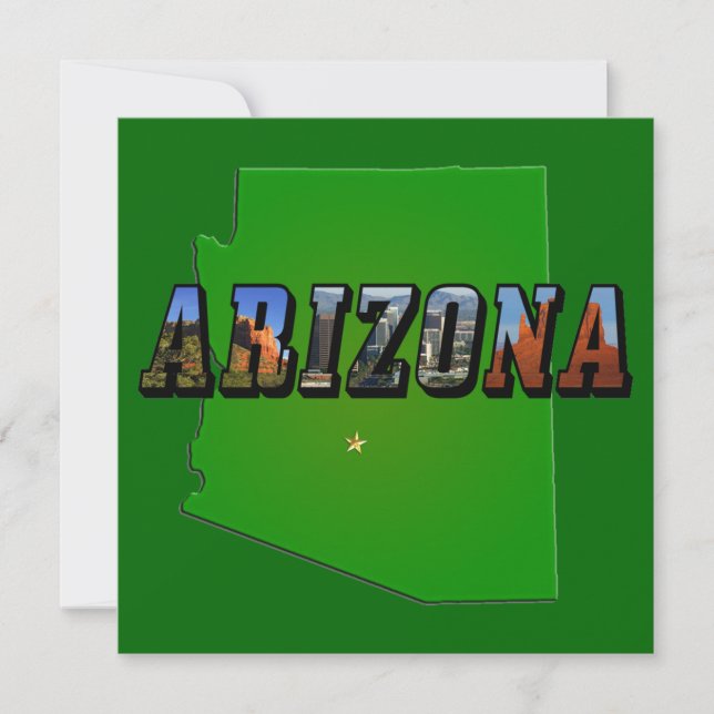 Convites Mapa de arizonas e Texto de Imagem (Frente)