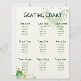 Convites Mapa de Assentos Canto de Trevo Verde e Borboleta