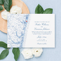 Mapa de Avon-by-the-Sea NJ Casamento Azul Marinho