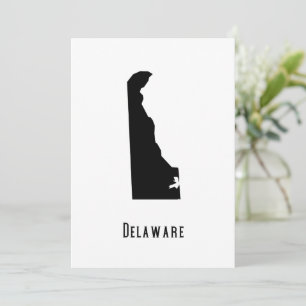 Convites Mapa de Delaware - Mapa de Delaware Moderno Preto