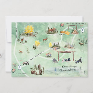 Convites Mapa de Inserção de Aventuras da Camp Always Choos
