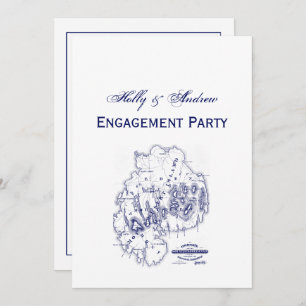 Convites Mapa de MN da Ilha do Deserto do Monte Estilizado 