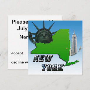 Convites Mapa de Nova Iorque, Estátua da Liberdade, Monume