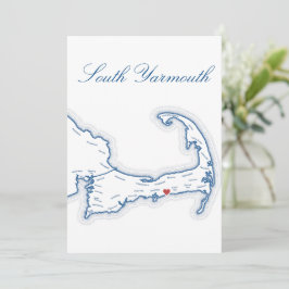 Convites Mapa de South Yarmouth em Cape Cod para Nome da Me