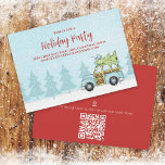 Convites Mapa do Código QR Festivo do Feriado de Natal<br><div class="desc">Carro azul-cinto ou vintage-vagão-de-Woodie com festas de Natal Freshly Cut inverno festivo, moderna cena de inverno cômica rústica, diversão caipira engraçada engraçadinha, roteiro de caligrafia da na moda, texto tipografia caprichosa, árvores carros da floresta, árvore de natal no topo, convite para comemorações de Natal simples, amigos da família se juntam,...</div>