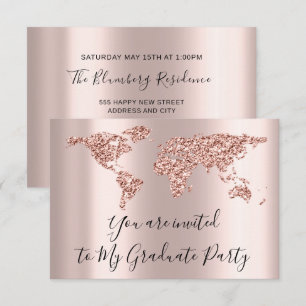 Convites Mapa do Globo Terrestre Graduado Nós nos Mudamos N