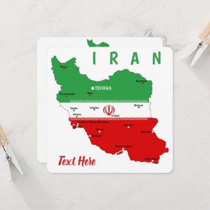 Convites Mapa do Irã com Bandeira e Emblema