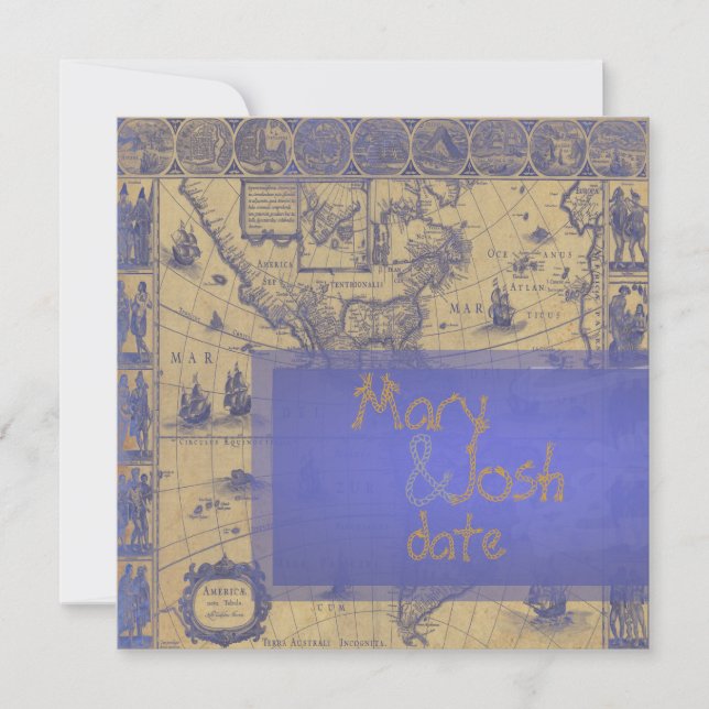 Convites Mapa do Mundo Náutico do PixDezines (Frente)