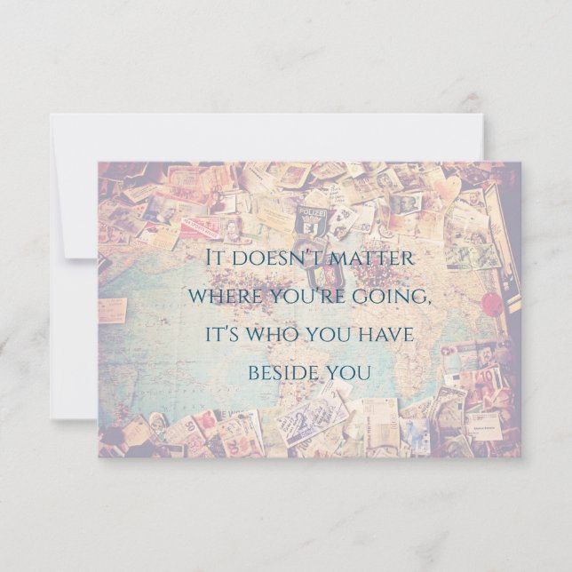 Convites Mapa do tema do viagem Salve a data (Frente)