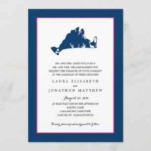 Convites Mapa do vinhedo de Marthas do blefe dos